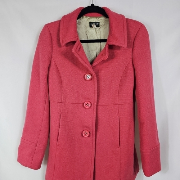 J. Crew Coral Pea Coat - Picture 3 of 11